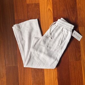 Athleta Ivory Linen Pants NWT New With Tags